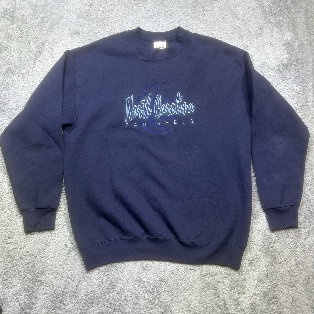 VINTAGE North Carolina Tarheels Sweatshirt Men L Crewneck Sewn NCAA Football 90s